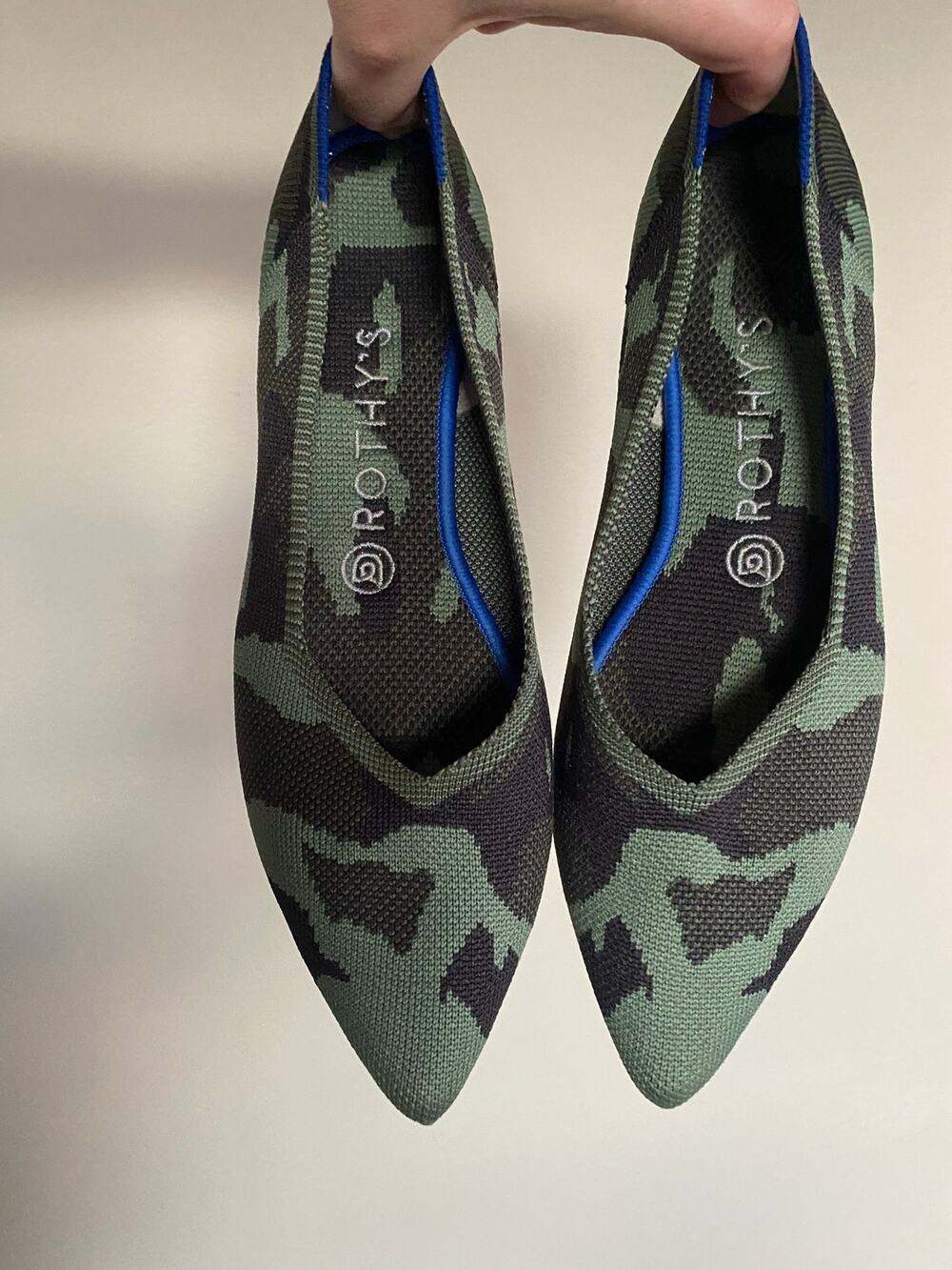 Rothys The Point Olive Camo Ballet Flats 9